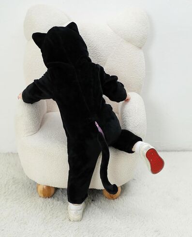 Dcohmch Toddler Baby Black Cat Costume Cute Hooded Jumpsuit Zipper Snowsuit Infant Boy Girl Warm Winter Clothes 0-3T in Saudi Arabia