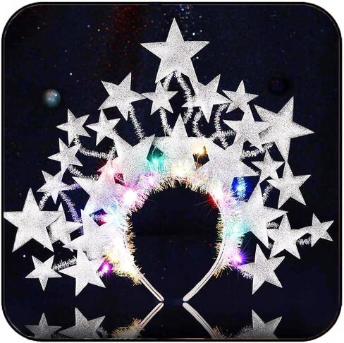 GORTIN Light up Stars Headband LED Christmas Hair Band Glowing Costume Headwear Rave Party Hair Accessories in Kuwait