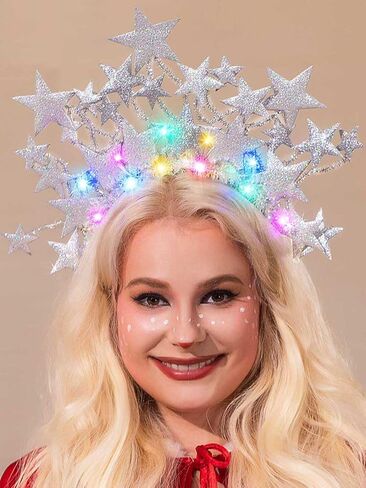 GORTIN Light up Stars Headband LED Christmas Hair Band Glowing Costume Headwear Rave Party Hair Accessories in Kuwait