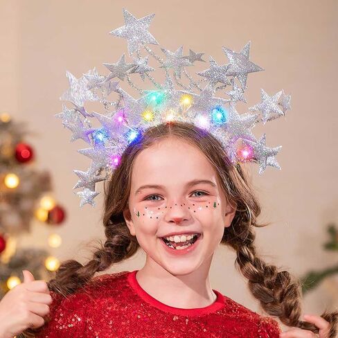 GORTIN Light up Stars Headband LED Christmas Hair Band Glowing Costume Headwear Rave Party Hair Accessories in Kuwait