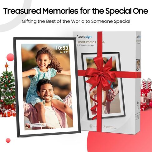 ApoloSign Frameo Digital Picture Frame 10.1 inch Smart WiFi Digital Photo Frame 32GB with 1280x800 IPS Touch Screen, Auto-Rotate and Slideshow, Easy Setup to Share Photos Or Videos in Saudi Arabia