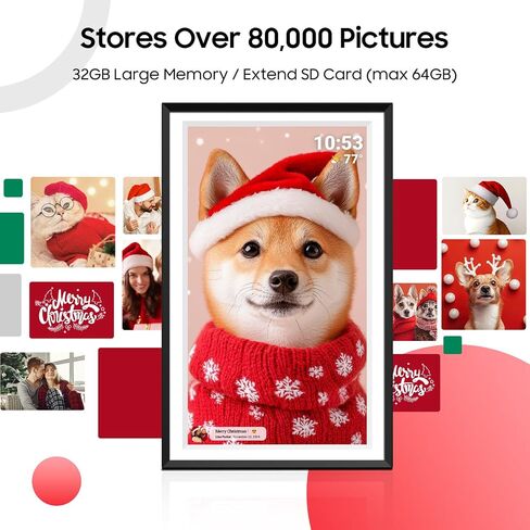 ApoloSign Frameo Digital Picture Frame 10.1 inch Smart WiFi Digital Photo Frame 32GB with 1280x800 IPS Touch Screen, Auto-Rotate and Slideshow, Easy Setup to Share Photos Or Videos in Saudi Arabia