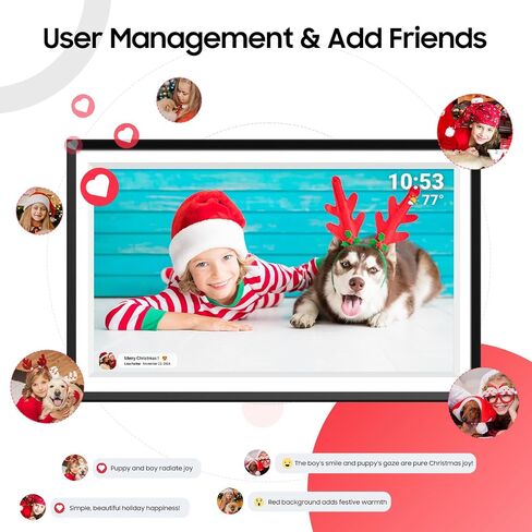 ApoloSign Frameo Digital Picture Frame 10.1 inch Smart WiFi Digital Photo Frame 32GB with 1280x800 IPS Touch Screen, Auto-Rotate and Slideshow, Easy Setup to Share Photos Or Videos in Saudi Arabia