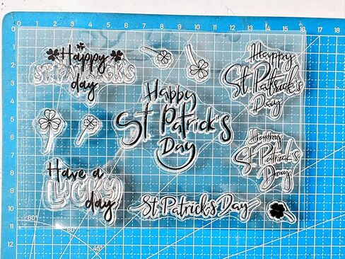 St. Patrick's Day Sentiment Clear Stamps for Card Making or Journaling Clover Leaf Have a Lucky Day Rubber Stamps for Gift Tags Scrapbooking Photo Album and Other Paper Crafts Deco in Saudi Arabia