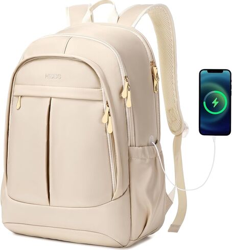 Travel Laptop Backpack for Women 15.6 Inch Computer Backpacks with USB Charging Hole Anti Theft Carry on Bag College Bookbag Large Black Back Pack for Work Business Traveling Commuter Daypack-Black in Kuwait