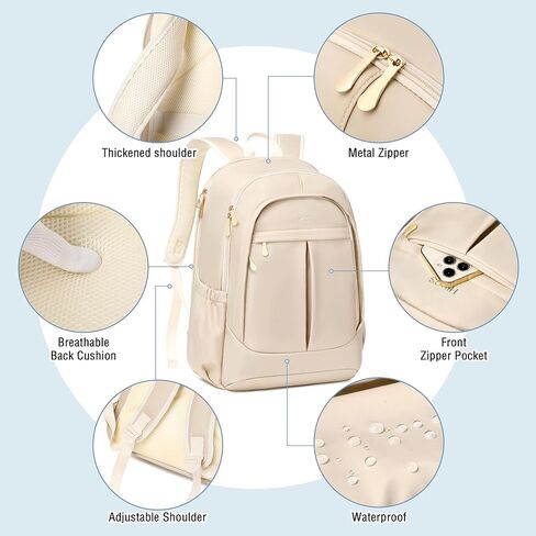 Travel Laptop Backpack for Women 15.6 Inch Computer Backpacks with USB Charging Hole Anti Theft Carry on Bag College Bookbag Large Black Back Pack for Work Business Traveling Commuter Daypack-Black in Kuwait