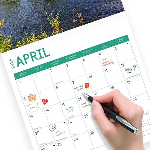 2025 Cabins Monthly Wall Calendar by Bright Day, 12 x 12 Inch Beautiful Landscape Photography Gift in Saudi Arabia