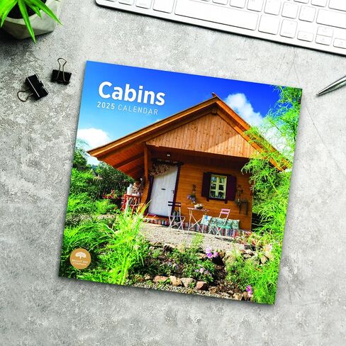 2025 Cabins Monthly Wall Calendar by Bright Day, 12 x 12 Inch Beautiful Landscape Photography Gift in Saudi Arabia