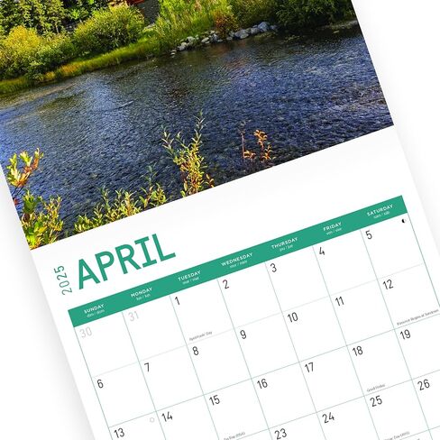 2025 Cabins Monthly Wall Calendar by Bright Day, 12 x 12 Inch Beautiful Landscape Photography Gift in Saudi Arabia