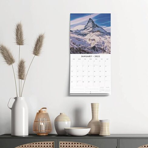 Red Robin 2025 Great Mountains Monthly Wall Calendar | 12" x 24" Open | Premium Thick & Sturdy Paper | Hangable 12 Month Calendar | Plastic Free | 4 Month Transition Page for 2024 in Saudi Arabia