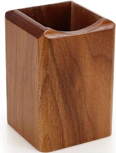 2 Pack Wood Pen Pencil Holder Stand Multi Purpose Natural Wood Pencil Cup Pot Desk Organizer Storage Box (2 Pack Walnut Color) in Saudi Arabia