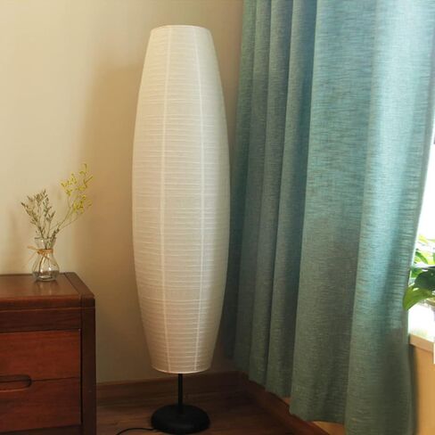 FERCAISH Rice Paper Floor Lamp Shade, Foldable and Minimalist style Paper Lamps Classic Modern Paper Floor Light Bulb Cage Guard for Living Room Bedroom Décor in Saudi Arabia