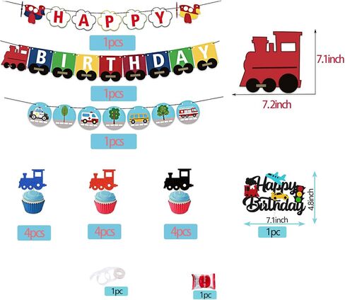 Train Birthday Decorations Cartoon Train Theme Birthday Party Decorations Choo Choo Train Theme Happy Birthday Banner Backdrop Train Birthday Party Supplies Transportation Party Decorations in Saudi Arabia