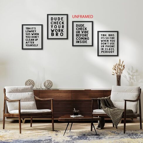 Hxlac Funny High School Classroom Wall Art Prints Set of 4 Unframed - Middle School Classroom Decor, High School Classroom Posters, Funny Classroom Wall Decor for Middle High School(12x16 Inches) in Saudi Arabia