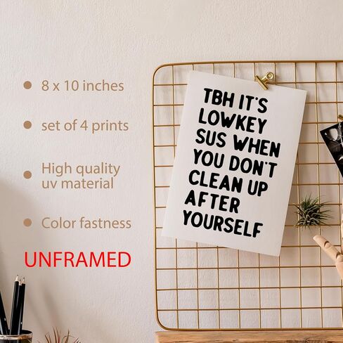 Hxlac Funny High School Classroom Wall Art Prints Set of 4 Unframed - Middle School Classroom Decor, High School Classroom Posters, Funny Classroom Wall Decor for Middle High School(12x16 Inches) in Saudi Arabia