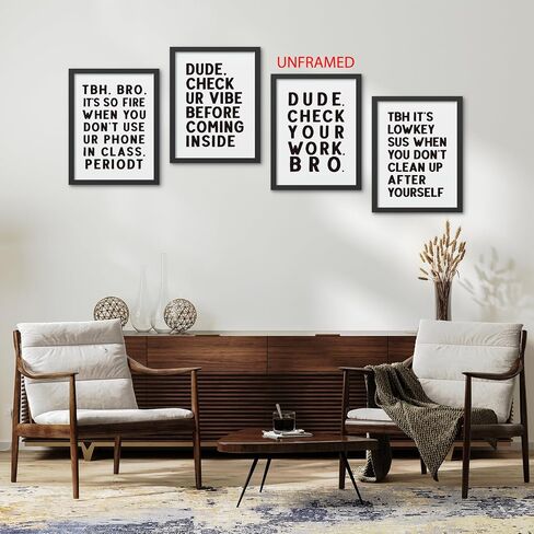 Hxlac Funny High School Classroom Wall Art Prints Set of 4 Unframed - Middle School Classroom Decor, High School Classroom Posters, Funny Classroom Wall Decor for Middle High School(12x16 Inches) in Saudi Arabia
