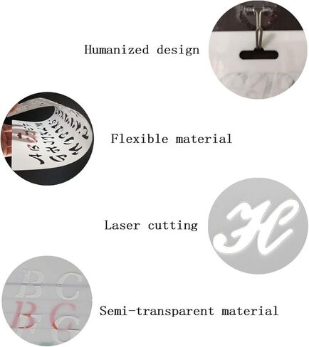 مجموعة من 10 قوالب استنسل رسم أرقام الحروف الأبجدية البلاستيكية لمخطط استنسل مجلة الرصاص/سجل القصاصات/مشاريع الرسم اليدوية DIY، ارتفاع الحروف حوالي 2.54 سم in Kuwait