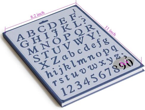 مجموعة من 10 قوالب استنسل رسم أرقام الحروف الأبجدية البلاستيكية لمخطط استنسل مجلة الرصاص/سجل القصاصات/مشاريع الرسم اليدوية DIY، ارتفاع الحروف حوالي 2.54 سم in Kuwait