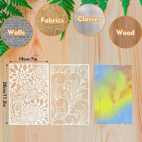 8 PCS Texture Stencils for Painting Reusable Texture Spider Stencils Net 11×8.6''Mixed Layering Stencil Plastic Painting Stencils for Scrapbooking Craft Drawing in Saudi Arabia