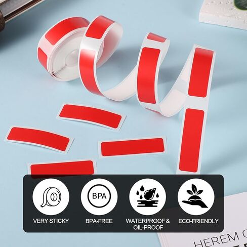 3 Rolls Label Maker Tape for Phomemo D30, 12x40mm Self Adhesive Label Tape Waterproof Thermal Paper Stickers Roll Thermal Labels for Office Home School Supplies (White) in Saudi Arabia