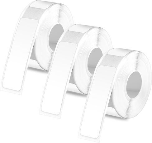 3 Rolls Label Maker Tape for Phomemo D30, 12x40mm Self Adhesive Label Tape Waterproof Thermal Paper Stickers Roll Thermal Labels for Office Home School Supplies (White) in Saudi Arabia