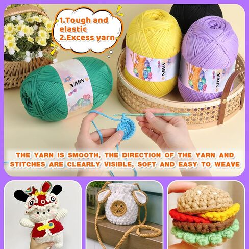 غزل للكروشيه، 300 جرام غزل أخضر داكن، غزل سهل، غزل كروشيه قطني للمبتدئين مع غرز سهلة الرؤية، غزل ناعم للمبتدئين في مجموعة الكروشيه in Kuwait