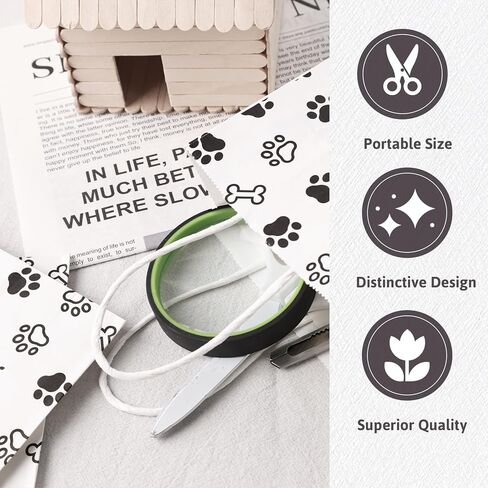 Shindel 16PCS Gift Bags, Animal Paw Prints Gift Bags with Handles Kraft Paper Retail Grocery Bags for Party Supplies Theme Party 5.5 x 2.8 x 7.9 inch in Saudi Arabia