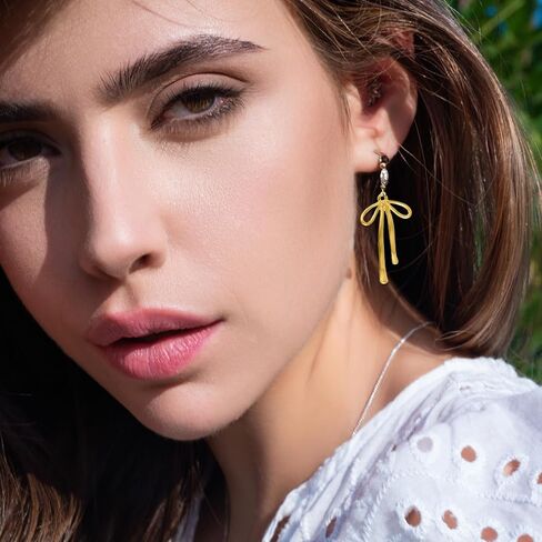 20 Pcs Gold Plated Bowknot Charms, Gold Bowknot Pendants Bow Dangle Earrings Charms Cute Dangle Charms for Necklace Bracelet Earrings Keychain Jewelry Making DIY Crafts in Kuwait