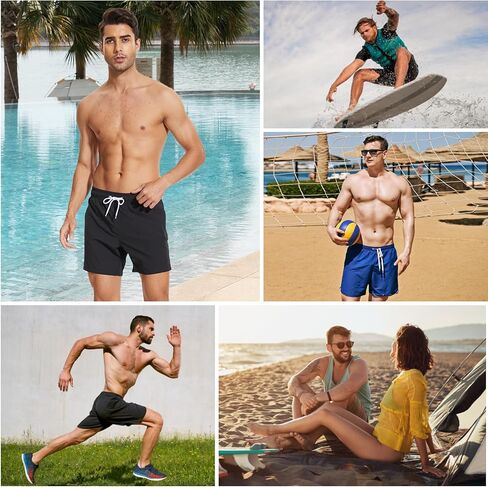 Arcweg Mens Swim Trunks with Compression Liner 2 in 1 Beach Swimming Trunks Quick Dry Swim Shorts with Zipper Pockets in Saudi Arabia