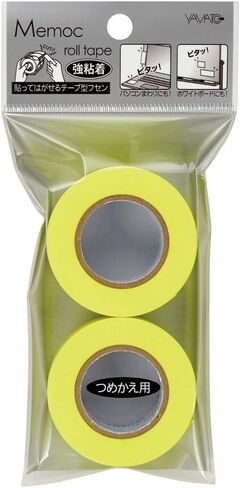 Yamato PRK-25H-LE Sticky Notes, Memoc Roll Tape, Strong Adhesive, Refill, 1.0 inches x 32.8 ft (25 mm x 10 m), Yellow in Kuwait
