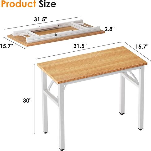 Need Computer Desk Office Desk 62 inches Folding Table with BIFMA Certification Computer Table Dining Table No Install Needed, Black in Saudi Arabia