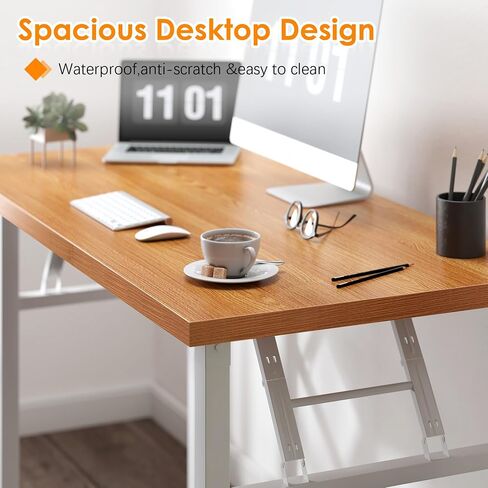 Need Computer Desk Office Desk 62 inches Folding Table with BIFMA Certification Computer Table Dining Table No Install Needed, Black in Saudi Arabia