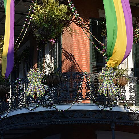شريط قماش ALIBBON Mardi Gras مقاس 2.5 بوصة × 10 ياردات أشرطة حافة سلكية شريط لامع أصفر أرجواني أخضر لأكاليل الكرنفال والحفلات التنكرية DIY صياغة الهدايا وتغليف ديكور الحفلات in Kuwait