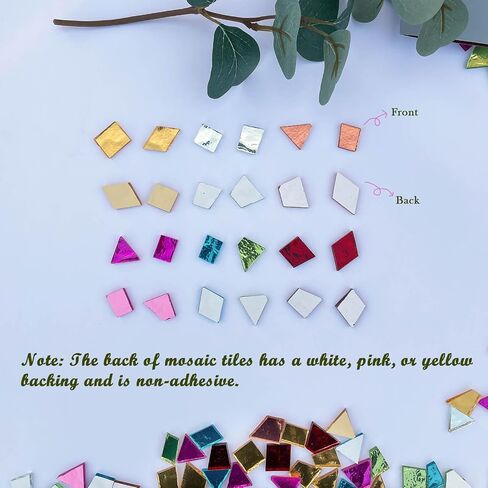 LITMIND 1.1LB Gold Irregular Glass Mosaic Tiles for Crafts, Hand-Cut Mosaic Glass Pieces with Backing - Ideal for Mosaic Puzzles and Artwork Projects in Kuwait