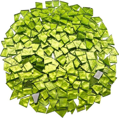LITMIND 1.1LB Gold Irregular Glass Mosaic Tiles for Crafts, Hand-Cut Mosaic Glass Pieces with Backing - Ideal for Mosaic Puzzles and Artwork Projects in Kuwait