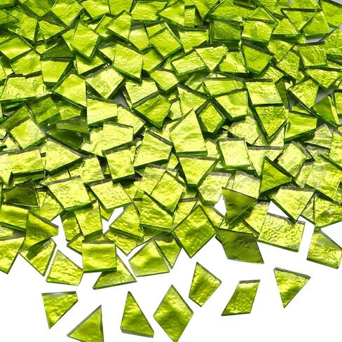 LITMIND 1.1LB Gold Irregular Glass Mosaic Tiles for Crafts, Hand-Cut Mosaic Glass Pieces with Backing - Ideal for Mosaic Puzzles and Artwork Projects in Kuwait