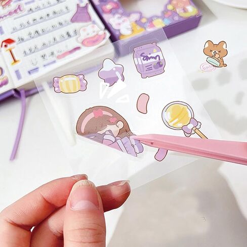 100 Sheets Cute Stickers for Kids Girls Kawaii Cartoon Stickers Waterproof Animal Stickers Funny DIY Decorative Adhesive Sticker for Crafts Scrapbook (Set-1) in Saudi Arabia