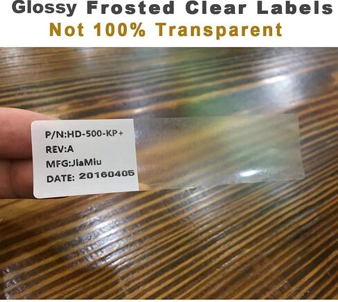 Mr-Label 1" x 2-5/8" Glossy Frosted Clear Address Labels - Waterproof and Tear-Resistant - for Inkjet & Laser Printer - for Envelope | Gift Bag | Bottle| Bar Code (10 Sheets Total 300 Labels) in Kuwait