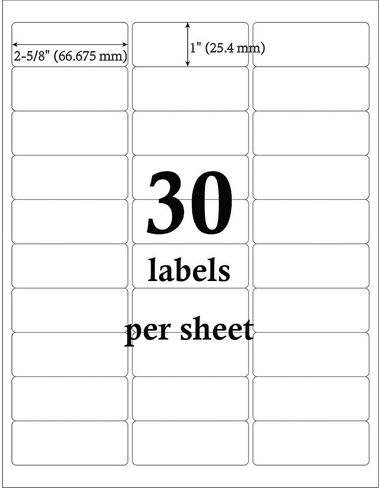Mr-Label 1" x 2-5/8" Glossy Frosted Clear Address Labels - Waterproof and Tear-Resistant - for Inkjet & Laser Printer - for Envelope | Gift Bag | Bottle| Bar Code (10 Sheets Total 300 Labels) in Kuwait