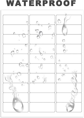 Mr-Label 1" x 2-5/8" Glossy Frosted Clear Address Labels - Waterproof and Tear-Resistant - for Inkjet & Laser Printer - for Envelope | Gift Bag | Bottle| Bar Code (10 Sheets Total 300 Labels) in Kuwait