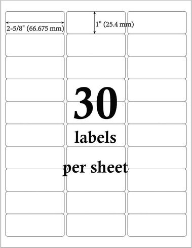 Mr-Label 1" x 2-5/8" Glossy Frosted Clear Address Labels - Waterproof and Tear-Resistant - for Inkjet & Laser Printer - for Envelope | Gift Bag | Bottle| Bar Code (10 Sheets Total 300 Labels) in Kuwait