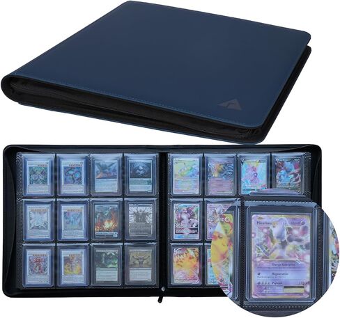 Rayvol 12-Pocket Toploader Binder, Holds 432 Toploaders 12 Pocket Top Loader Card Storage Case, 400 + Ringless Double-Sided Pockets for Cards in 3 x 4'' Toploaders -Forest Green in Saudi Arabia