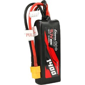 Gens ace 3S Lipo Battery 11.1V 1400mAh 60C Lipo Battery with XT60 Plug for 1/14 1/16 RC Cars