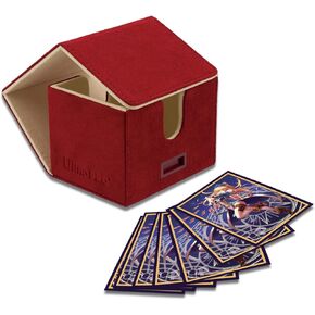 Ultra Pro - Vivid Alcove Edge Deck Box (Red) - Protect and Store up to 100 Double Sleeves Standard Size Cards, Perfect for Sports Cards, Gaming Cards & Collectible Trading Cards