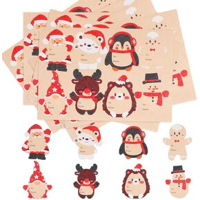 Christmas Gift Tags Stickers, 120 Pcs Christmas Gift Labels Stickers Self-Adhesive Xmas Name Tags for Christmas Gifts Wrap Presents Boxes Decoration