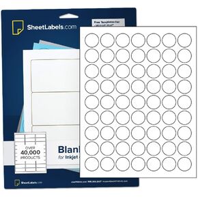1" Round Labels, All Purpose White, Laser or Inkjet Printing, 1575 Labels