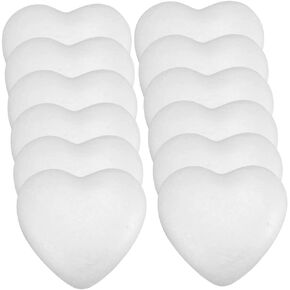 Operitacx Craft Foams Balls 12pcs Love Foam White Embryo Wedding Props Heart Shaped Foams Balls