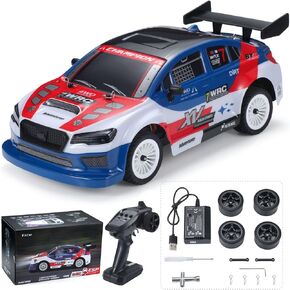 1607 Remote Control Car 1/16 Scale 4WD RC Drift Car, 4X4 Off Road Electronic Fast RC Drift Car 30 KPH, RC380 Brushed Motor and Extra Tires Birthday Gifts for Kids & Boy