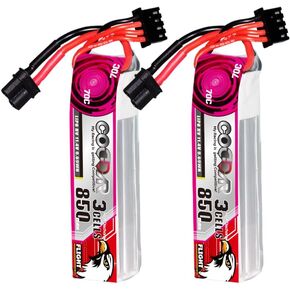 2 Packs 11.4V 850mAh 3S 70C HV LiPo Battery with XT30 for 2.5 inches Toothpick Drone RC Racing Drone FPV Quads Quadcoper, CD3S85070HV