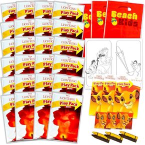 Disney Lion King Party Favors Pack ~ Bundle of 24 Mini Lion King Play Packs Filled with Stickers, Coloring Books, Crayons (Lion King Party Supplies)